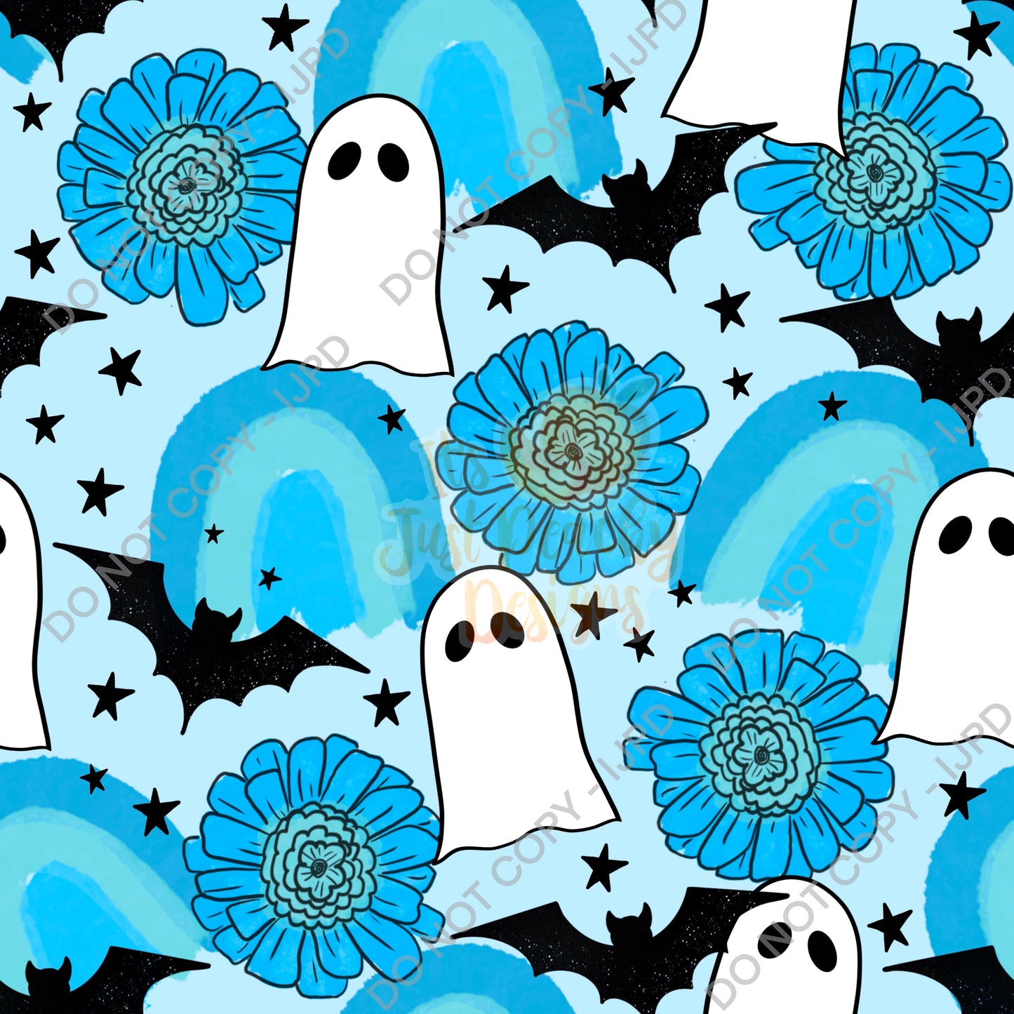 Boho Ghost Bats Floral - Multiple Colors