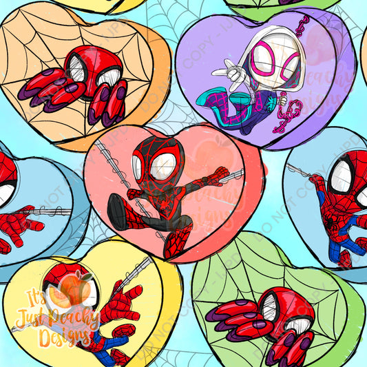 Spider Friends Hearts- Multiple Color Options