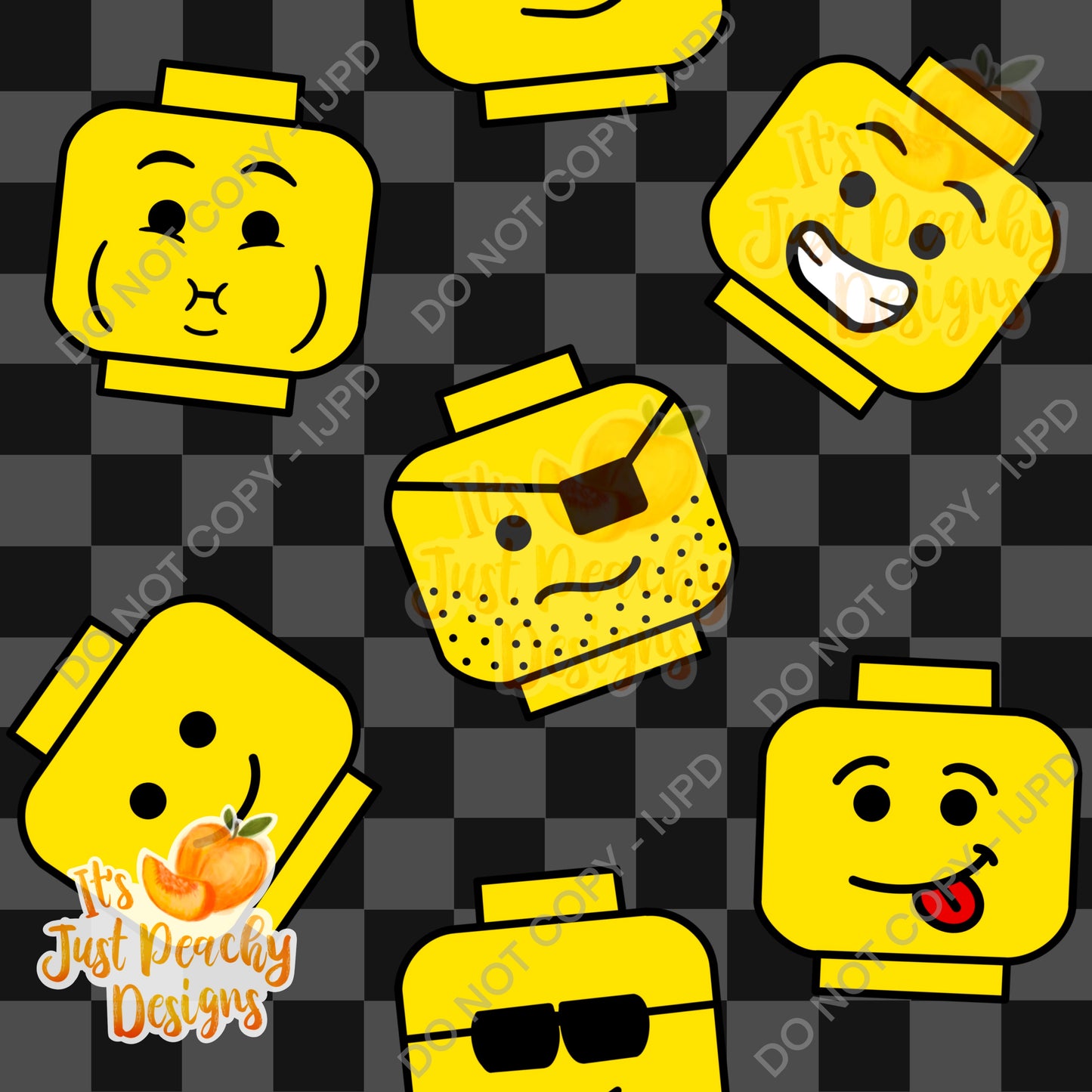 Checker Block Heads  - Multiple Options