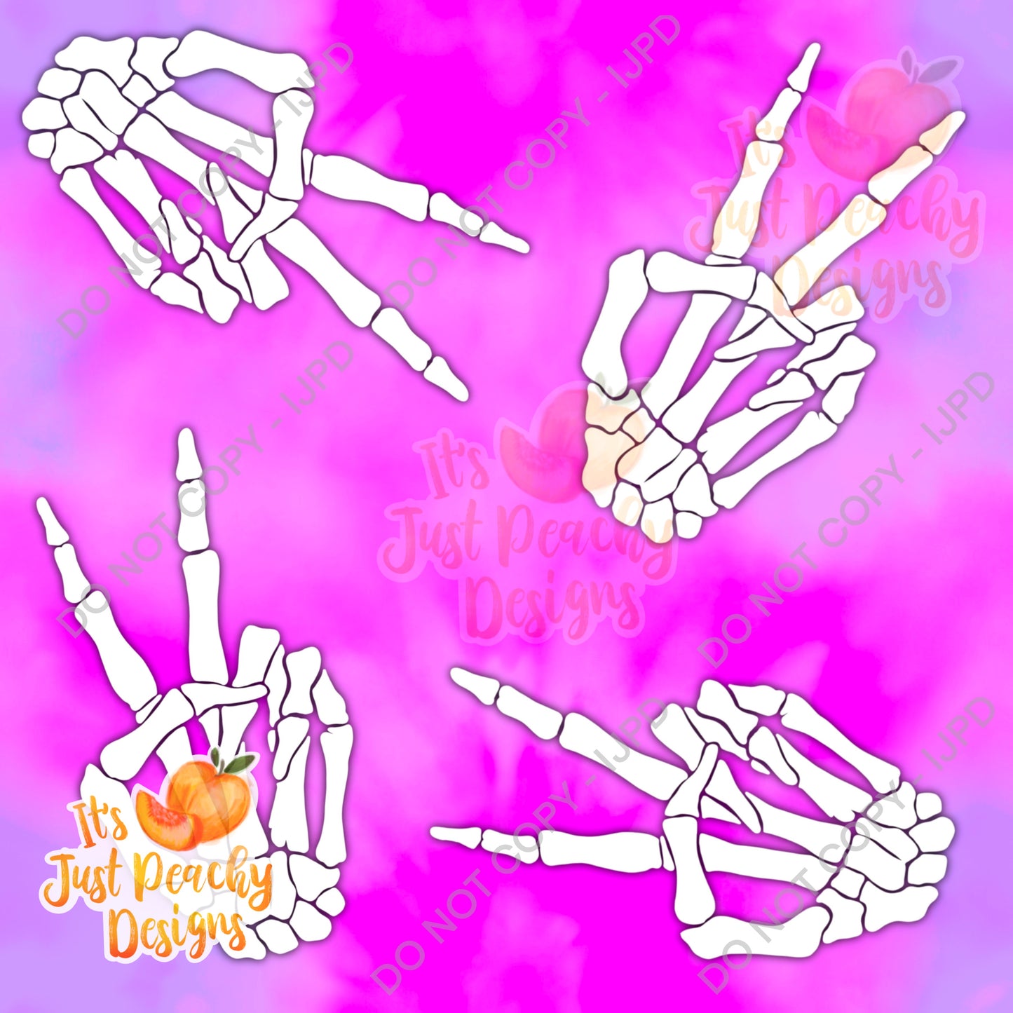 Summer Skeleton Peace Sign - Multiple Colors