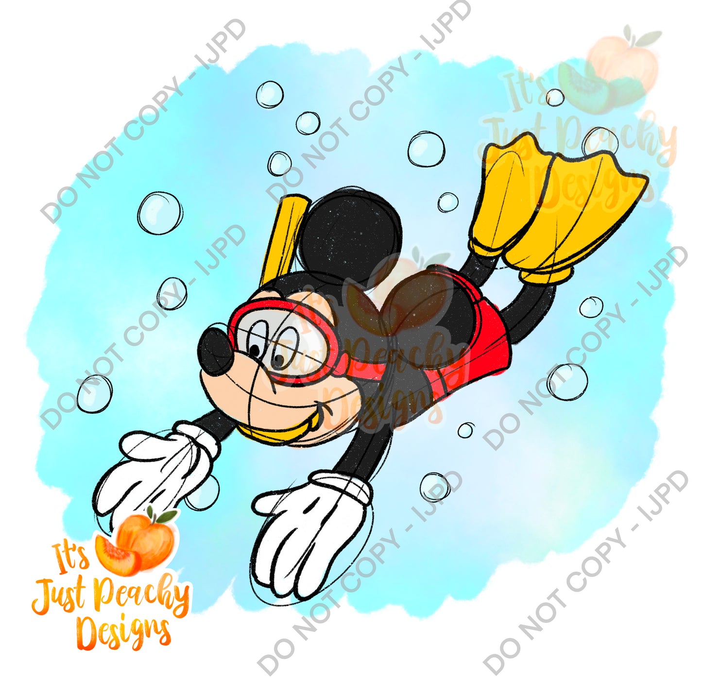 Snorkeling Mouse PNG - Multiple Options