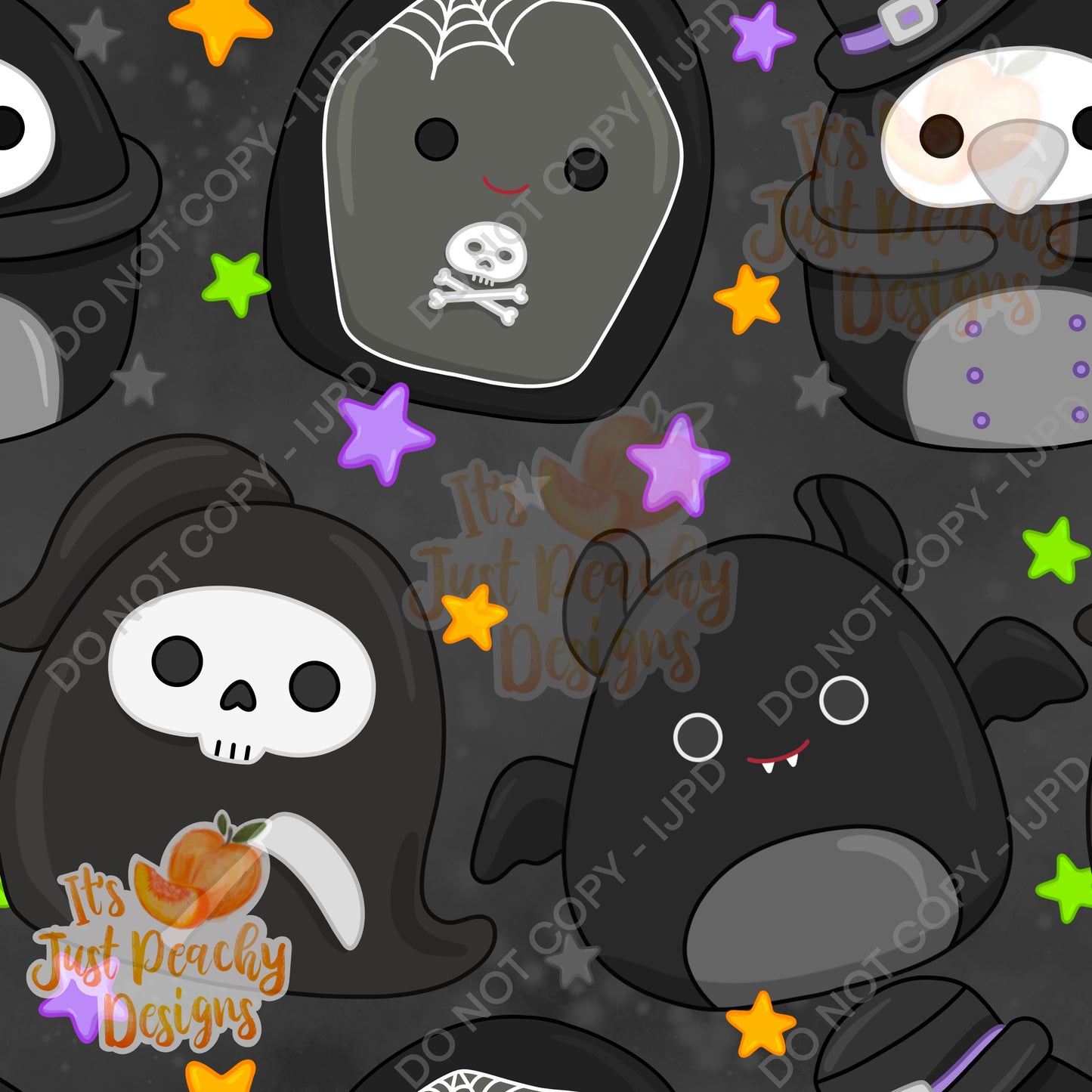 Halloween Squishies - Multiple Colors - Seamless or PNG