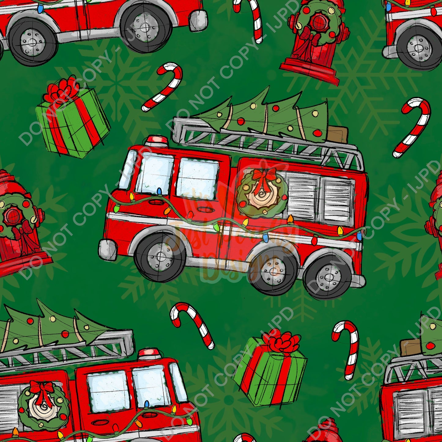 Christmas Fire Trucks- Multiple Colors