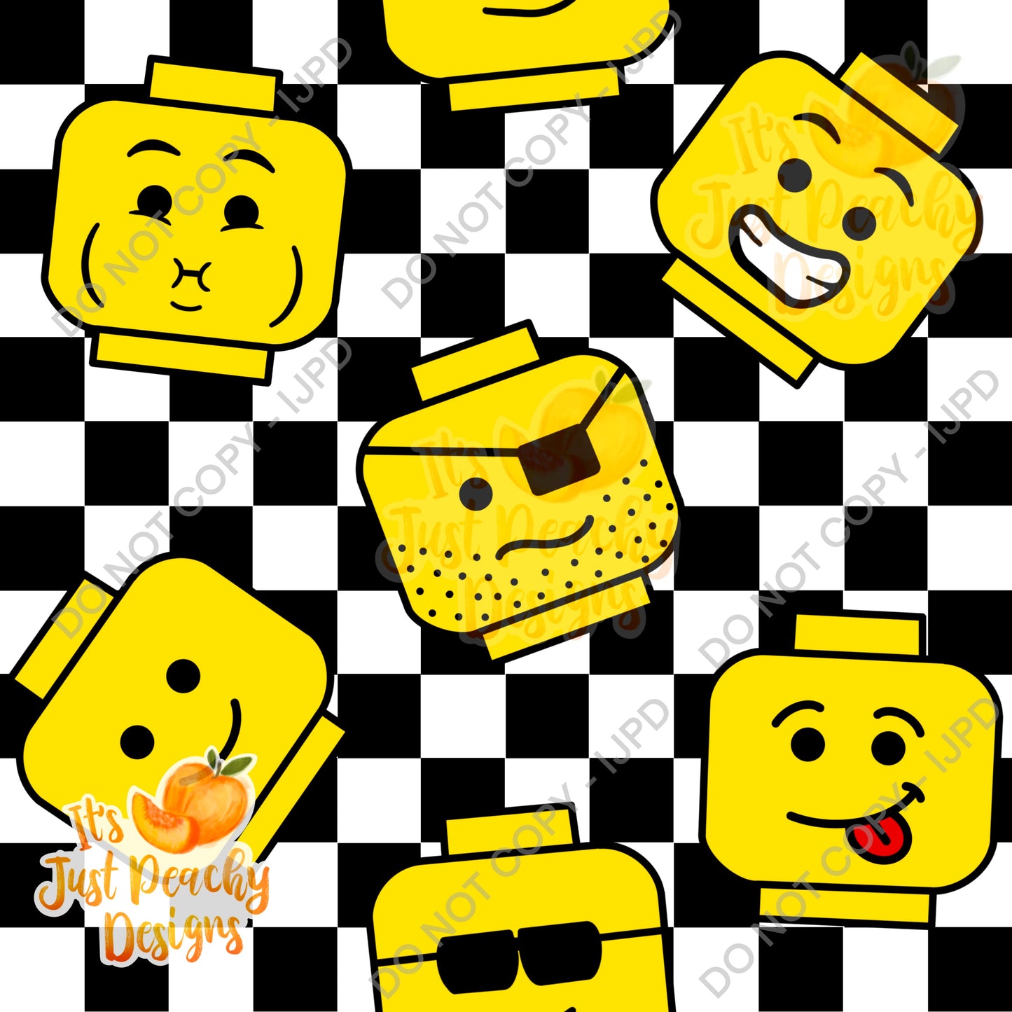 Checker Block Heads  - Multiple Options