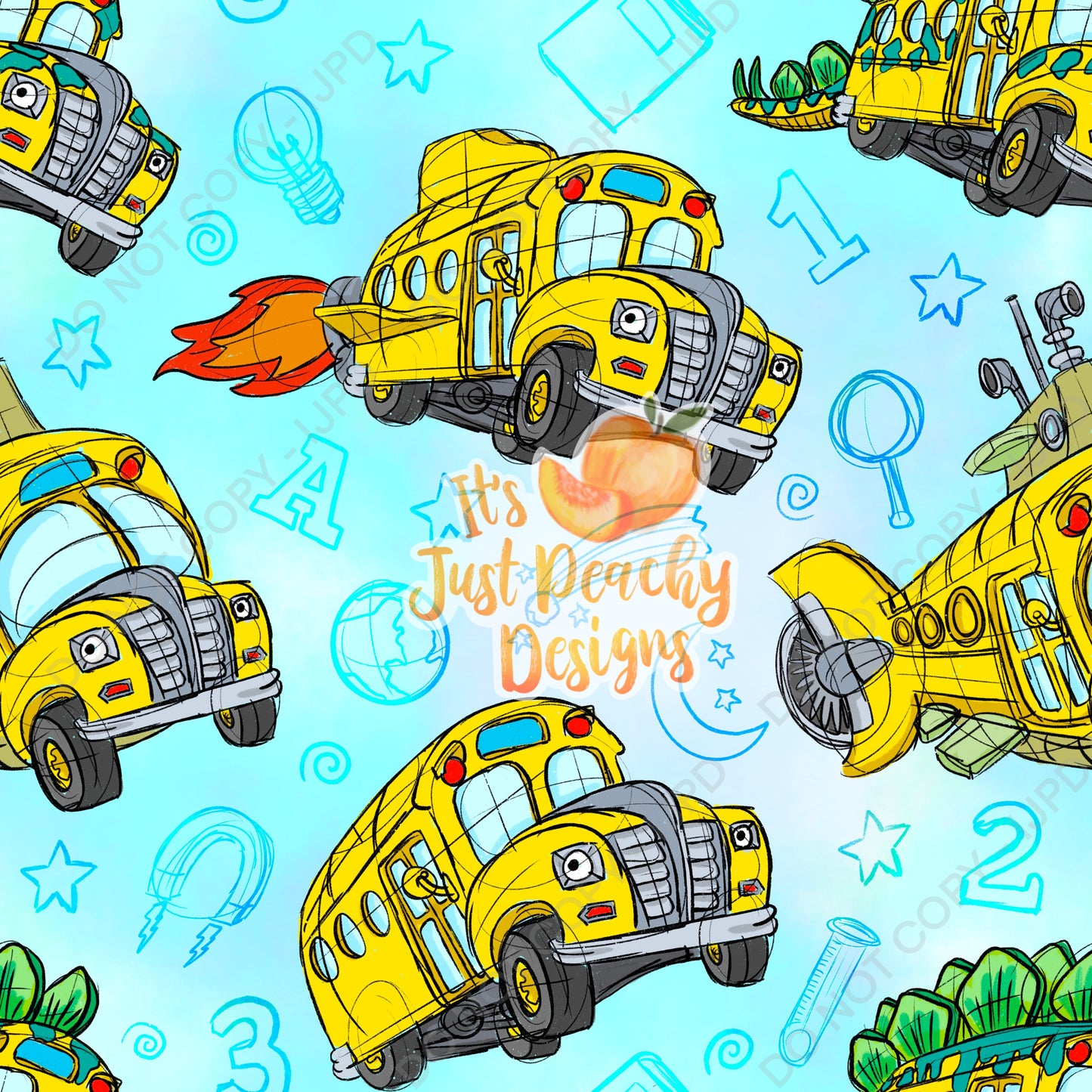 Sketchy Magical Bus - Multiple Colors