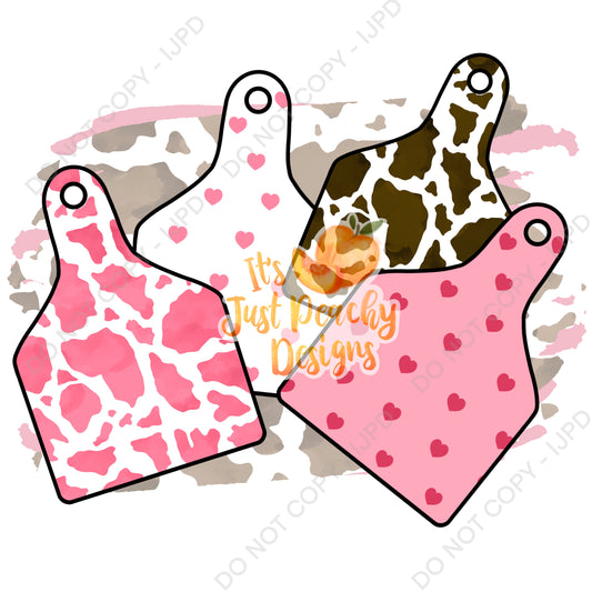 Cow Tags  PNG - Multiple Options