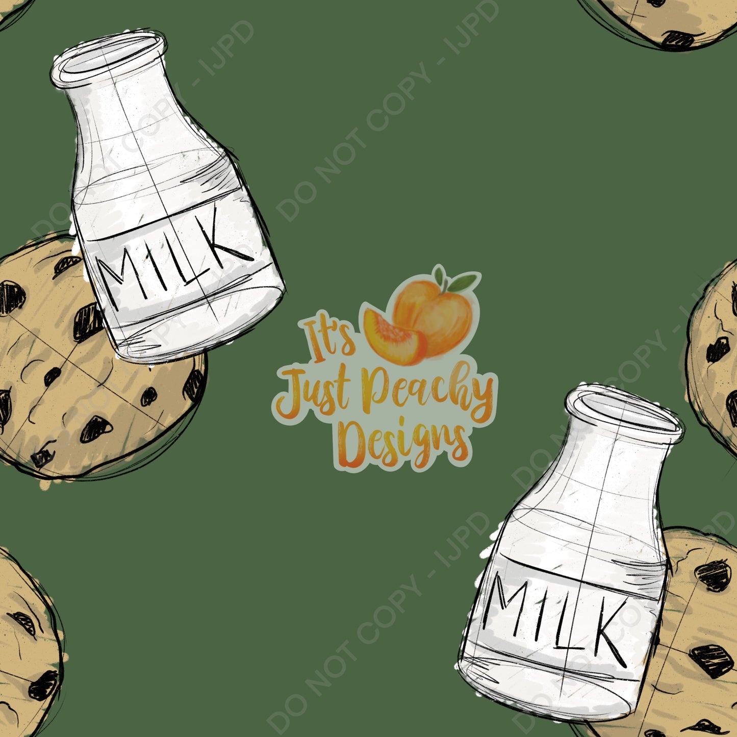 Add A Name File - Sketchy Milk and Cookies - Multiple Colors