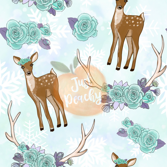 Winter Roses Deer - Multiple Colors