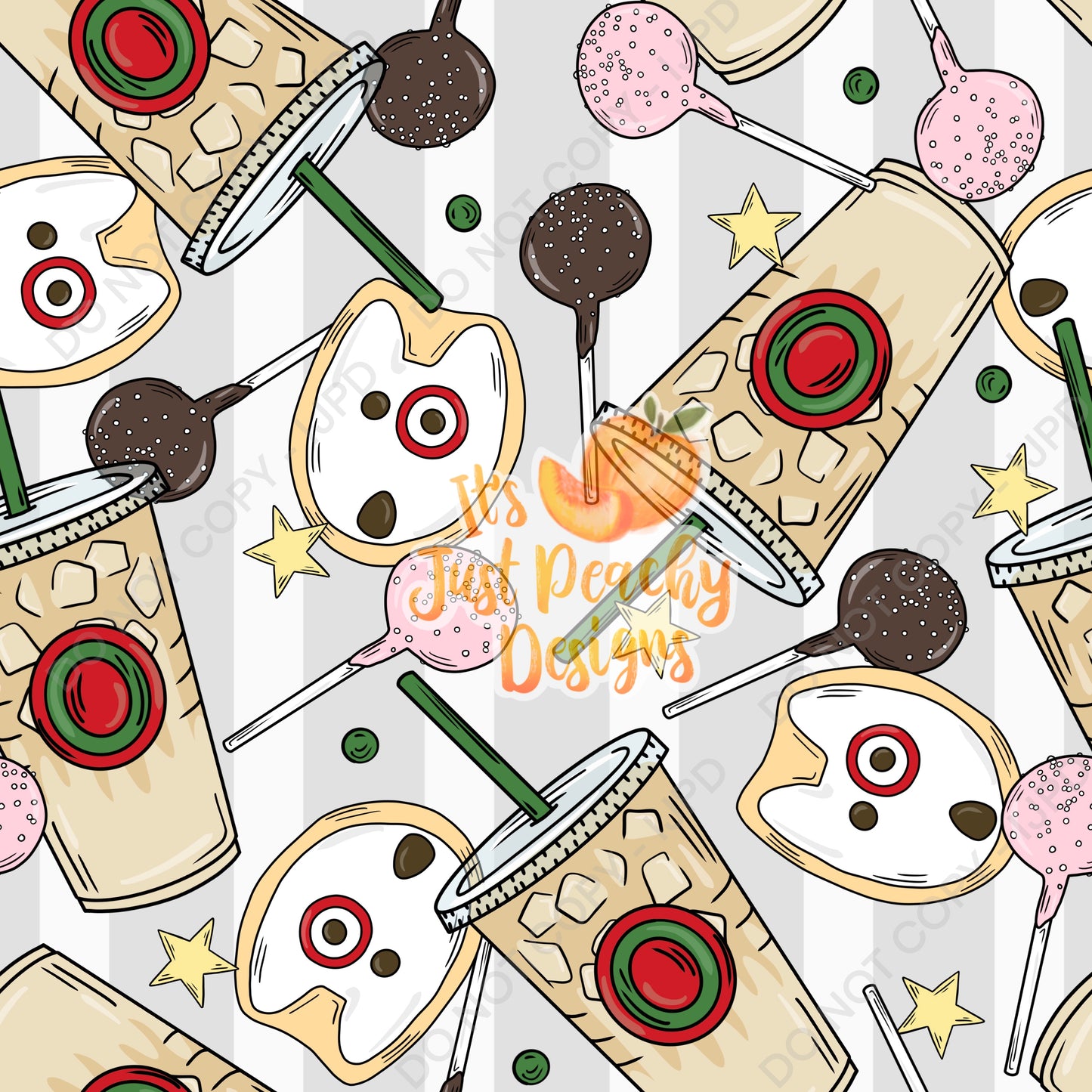 Coffee, Cookies & Cake Pops Stripes- Multiple Color Options