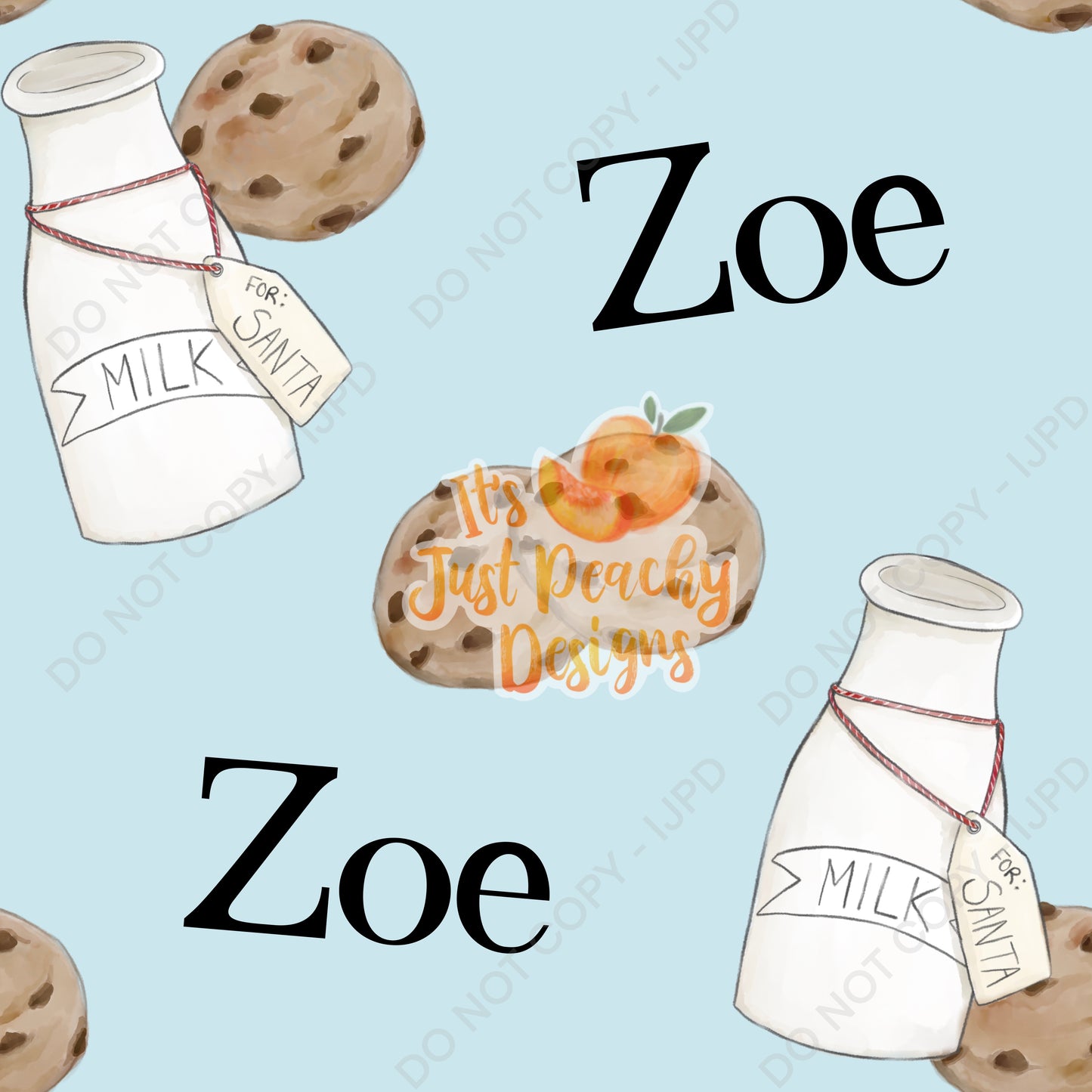 Add A Name File - Milk and Cookies - Multiple Colors