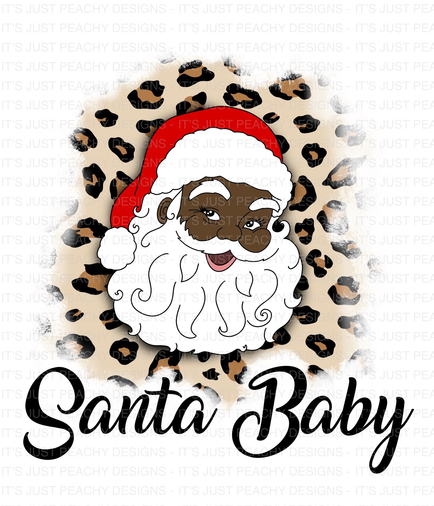 Multicultural Leopard Santa PNG - Multiple Variations