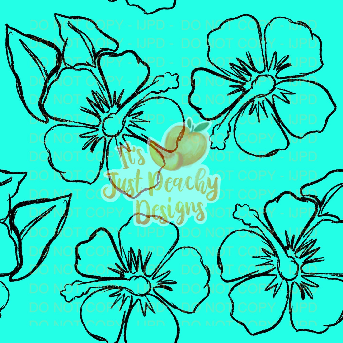 Sketchy Hibiscus - Multiple Color Options