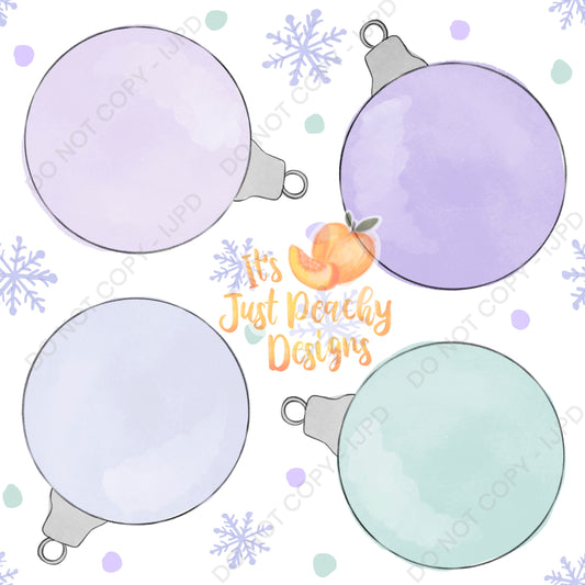 Watercolor Ornaments- Multiple Color Options