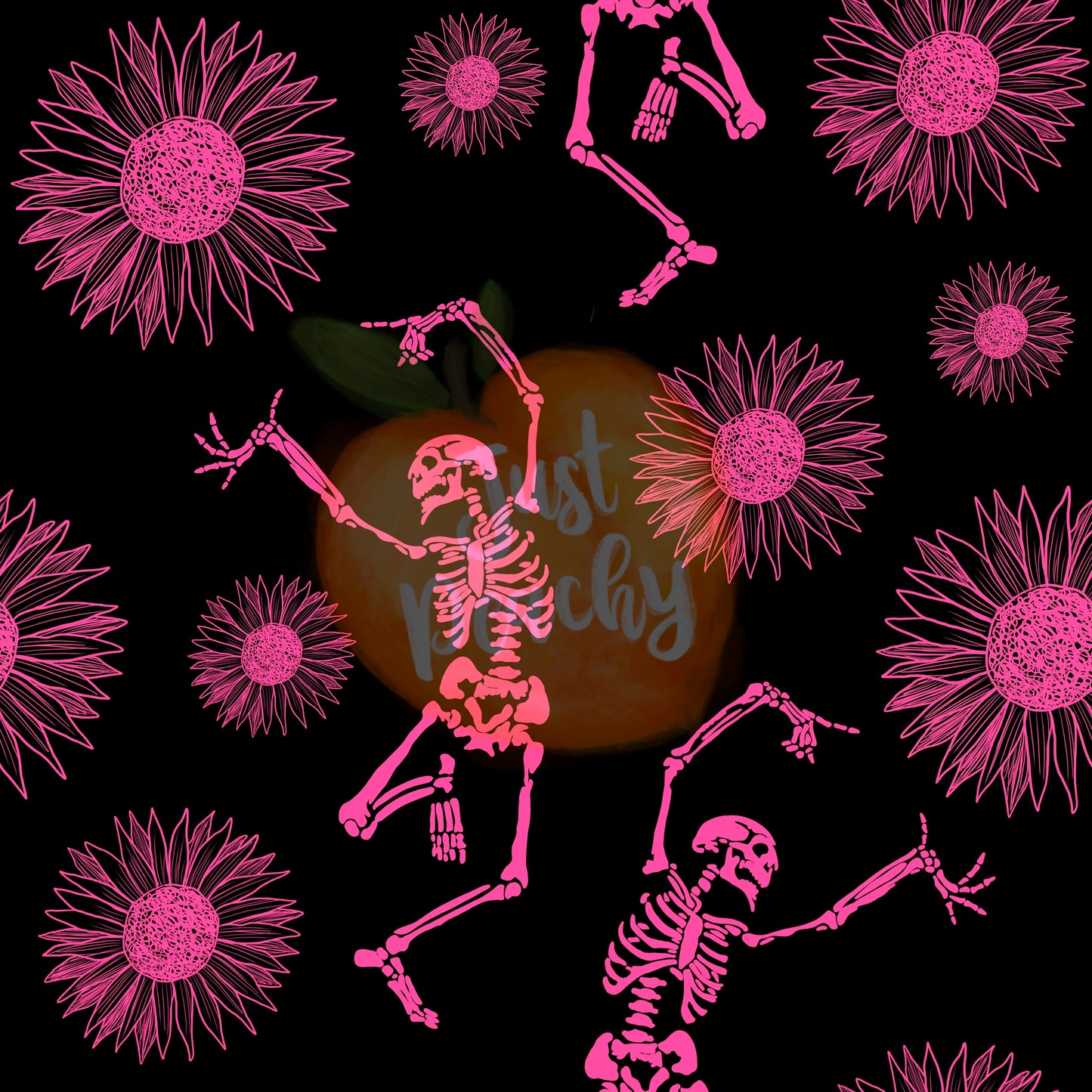 Skeletons on black