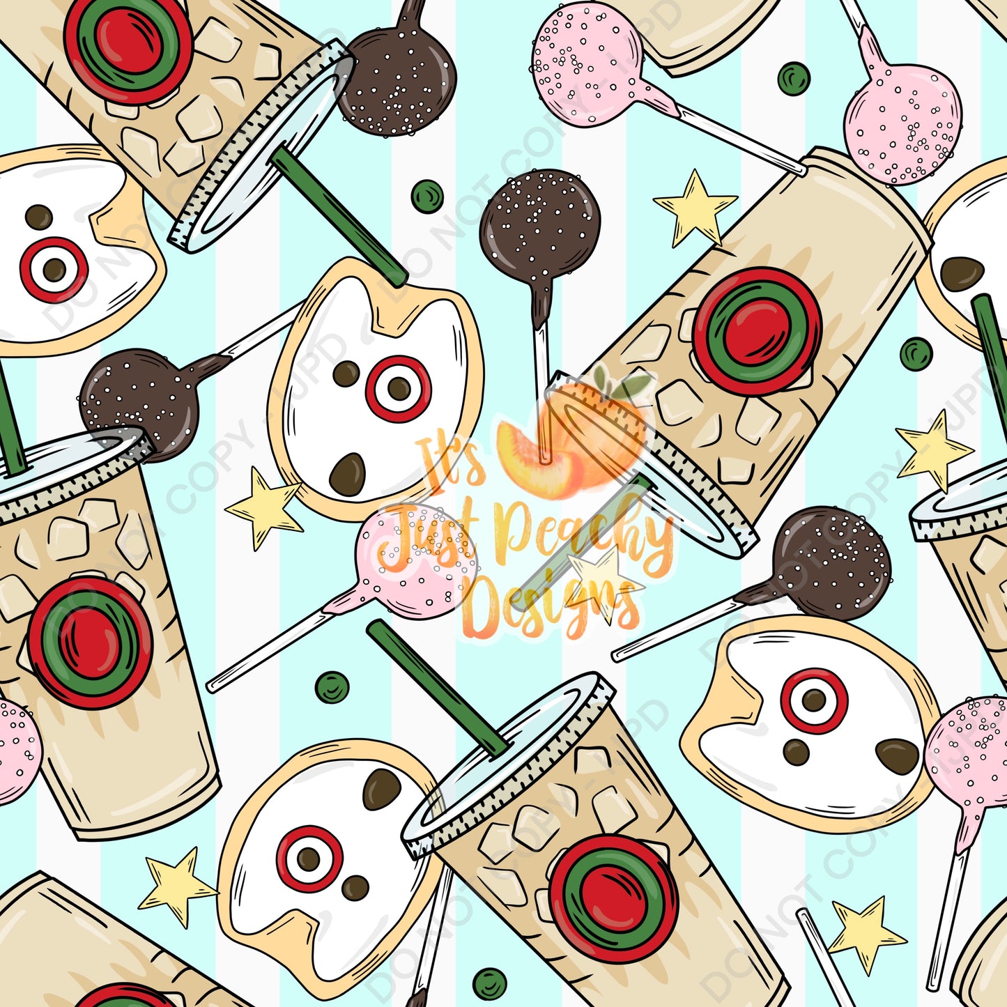 Coffee, Cookies & Cake Pops Stripes- Multiple Color Options