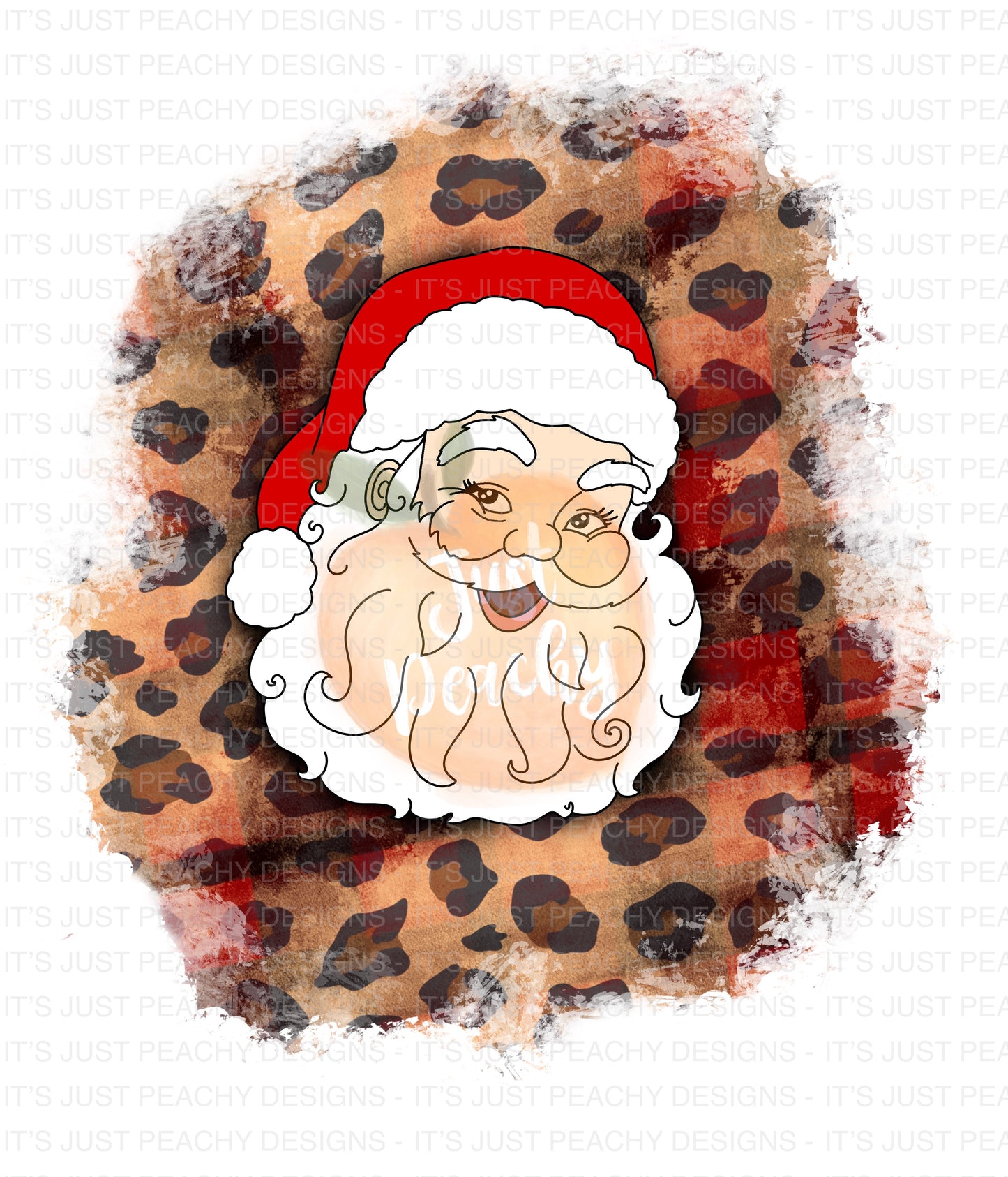 Multicultural Plaid Leopard Santa PNG - Multiple Variations