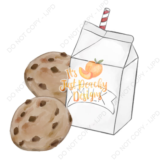 Watercolor Milk and Cookies PNG - Multiple Colors