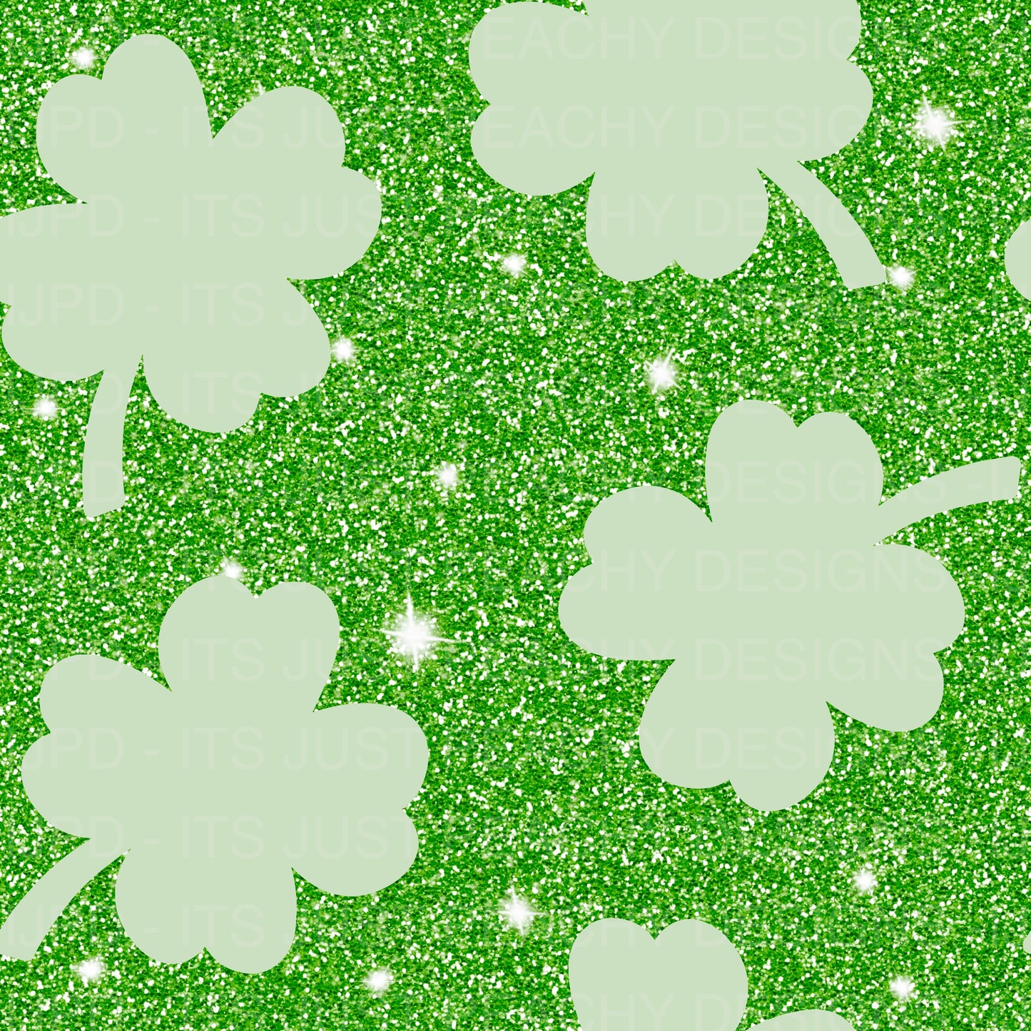 Light Green Glitter Clovers