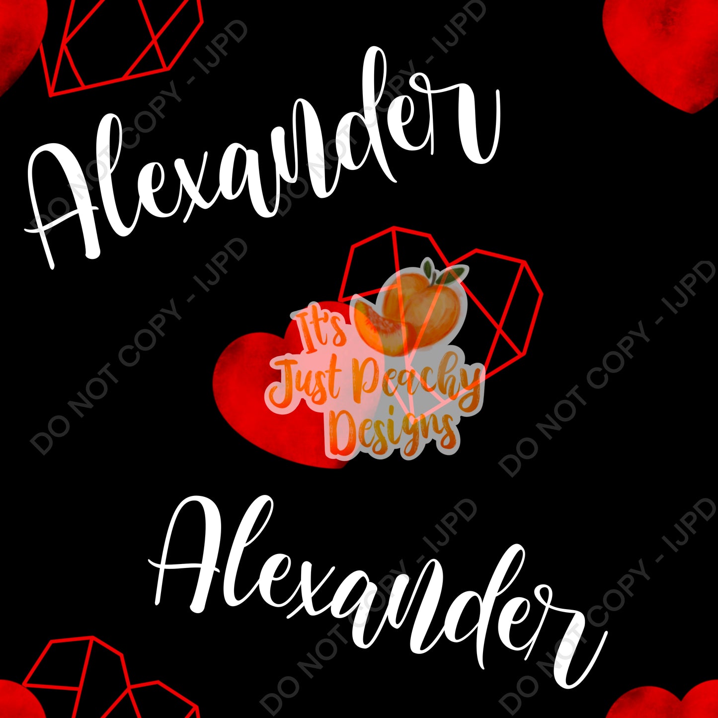 Add A Name File - Geometric Hearts - Multiple Colors