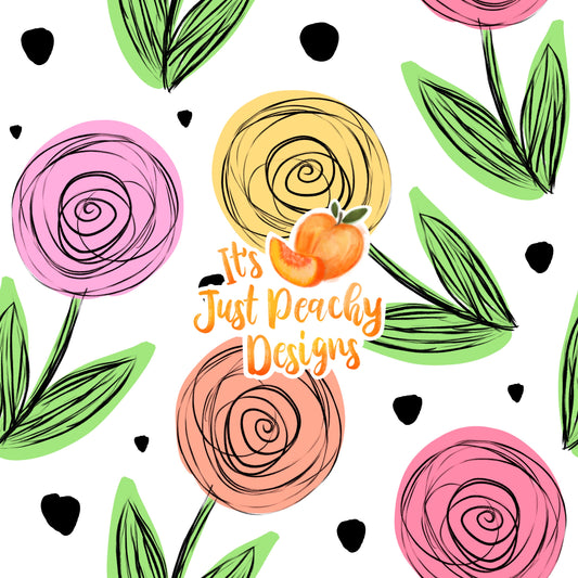 Doodle Floral - Multiple Colors