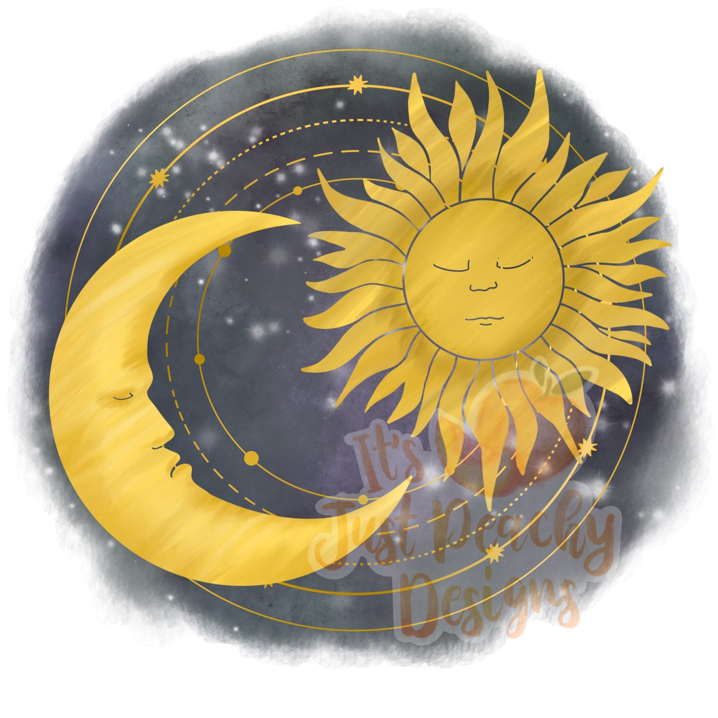 Celestial Moon and Sun PNG - Multiple Options