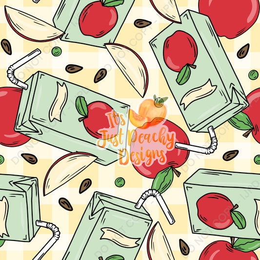 Plaid Apple Juice & Slices- Multiple Color Options