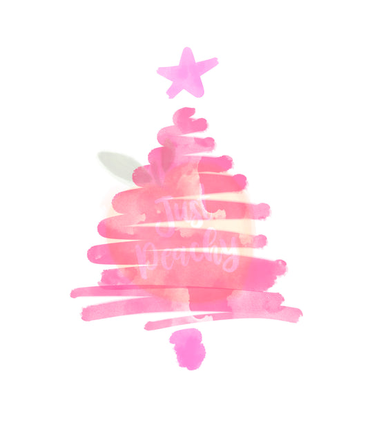 Watercolor Tree Pink PNG