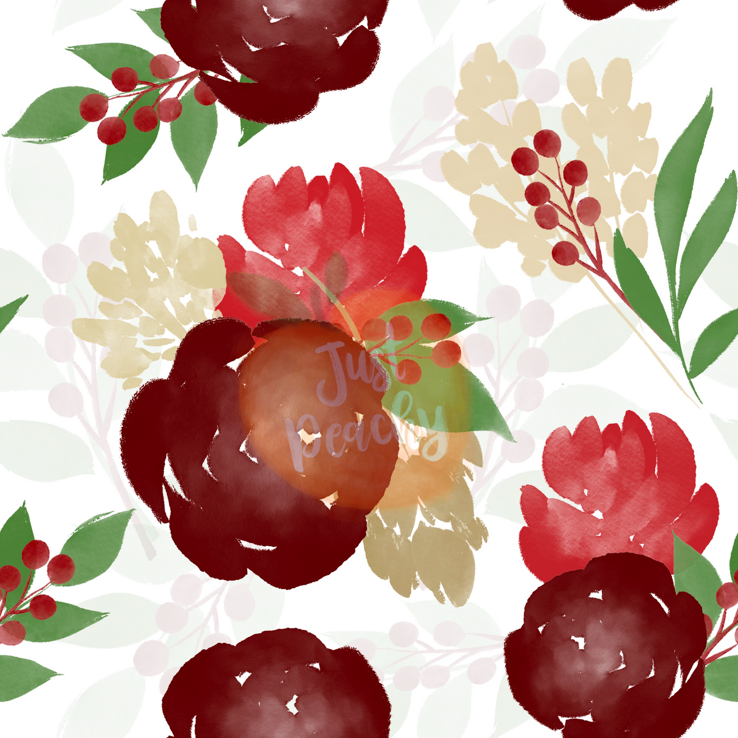 Holiday Watercolor Floral - Multiple Colors