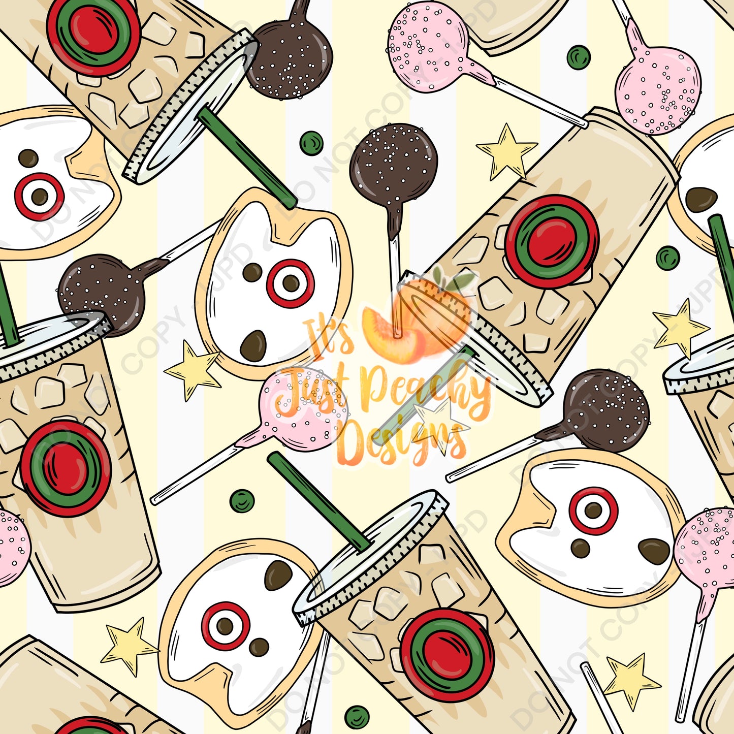 Coffee, Cookies & Cake Pops Stripes- Multiple Color Options