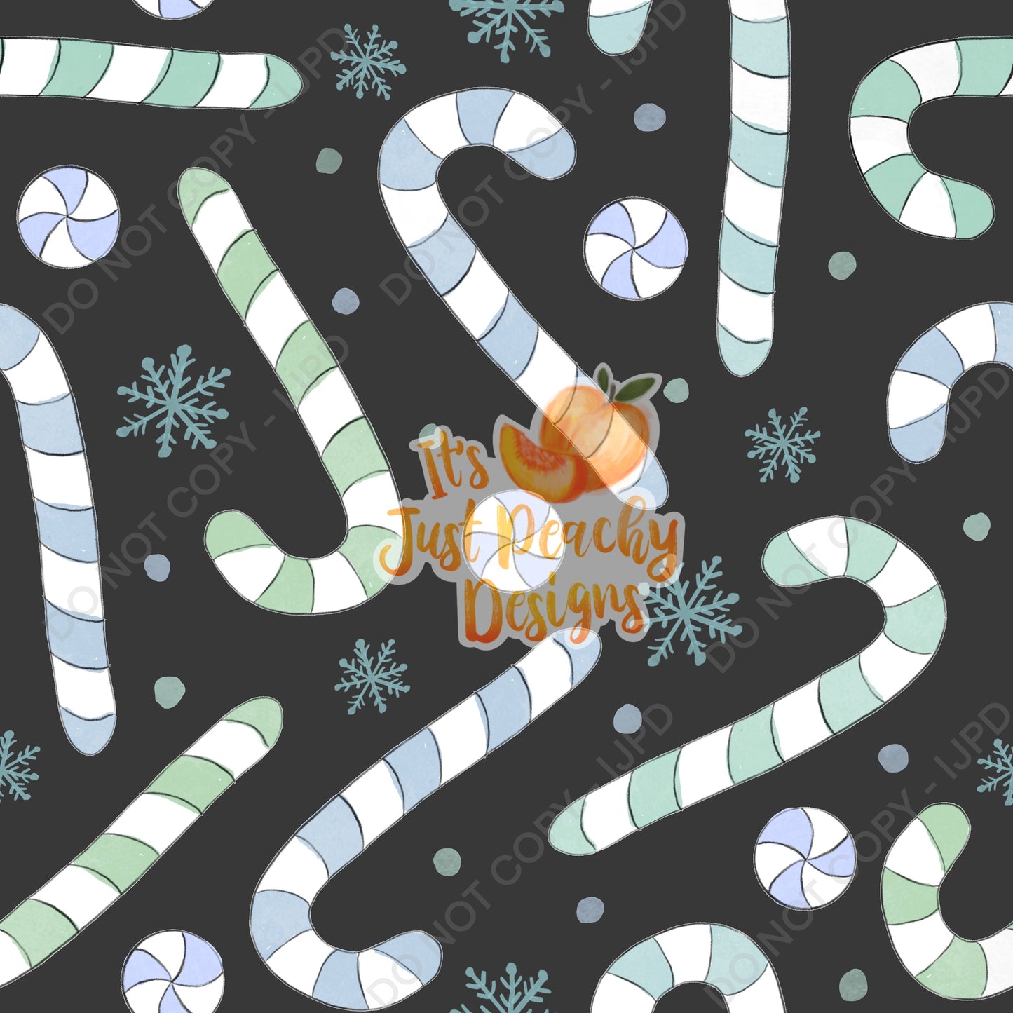 Watercolor Candy Canes - Multiple Color Options