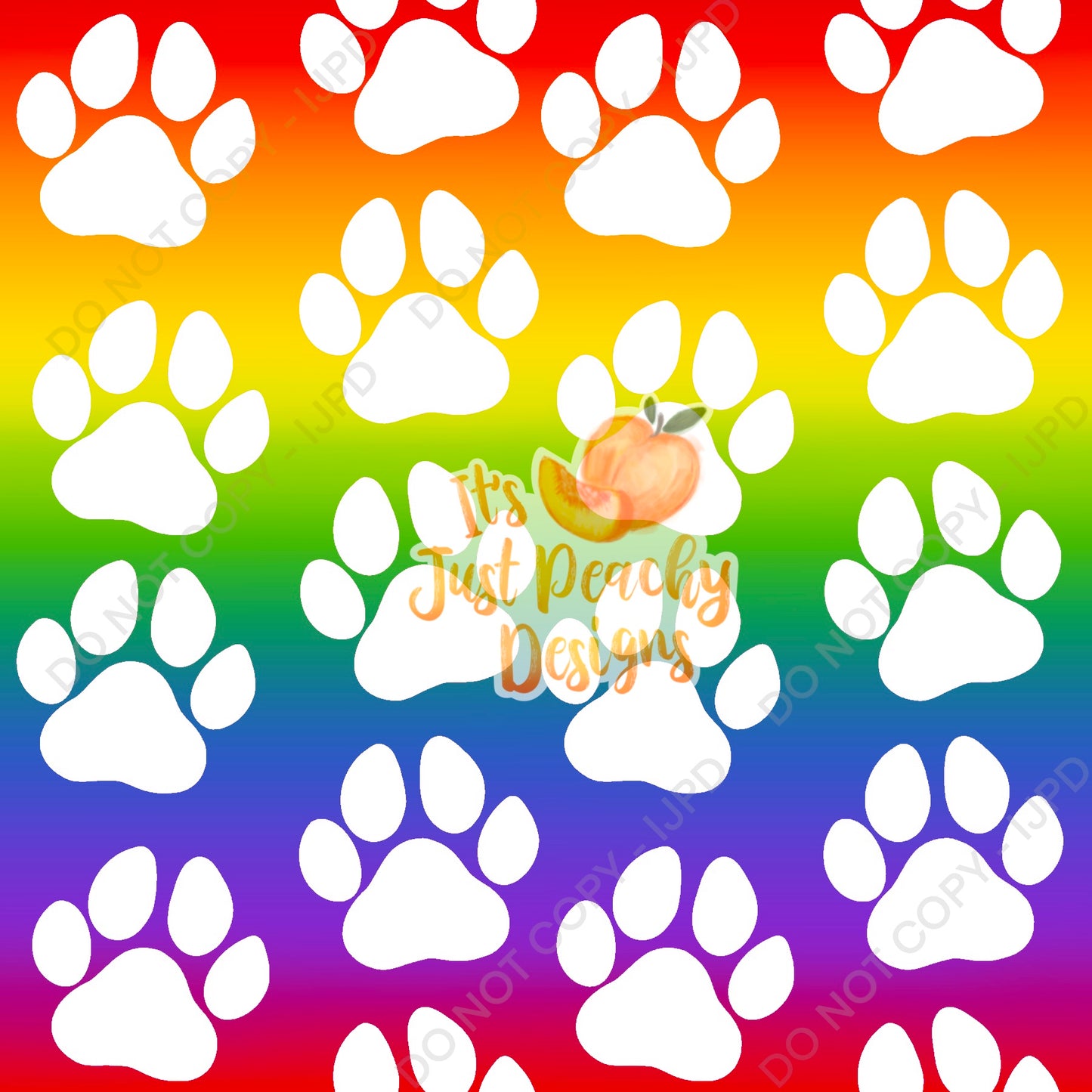 Rainbow Paw Prints - Multiple Variations