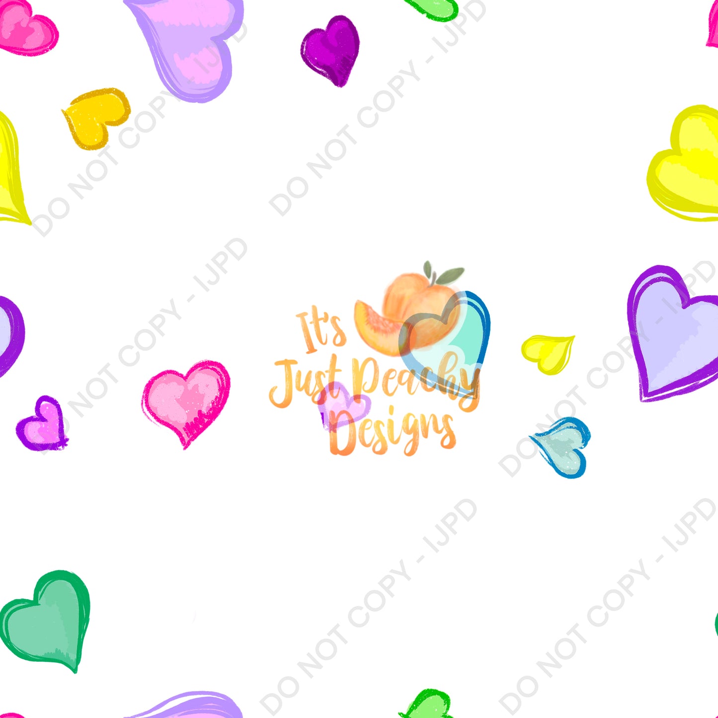 Add A Name File - Colorful Hearts- Multiple Colors