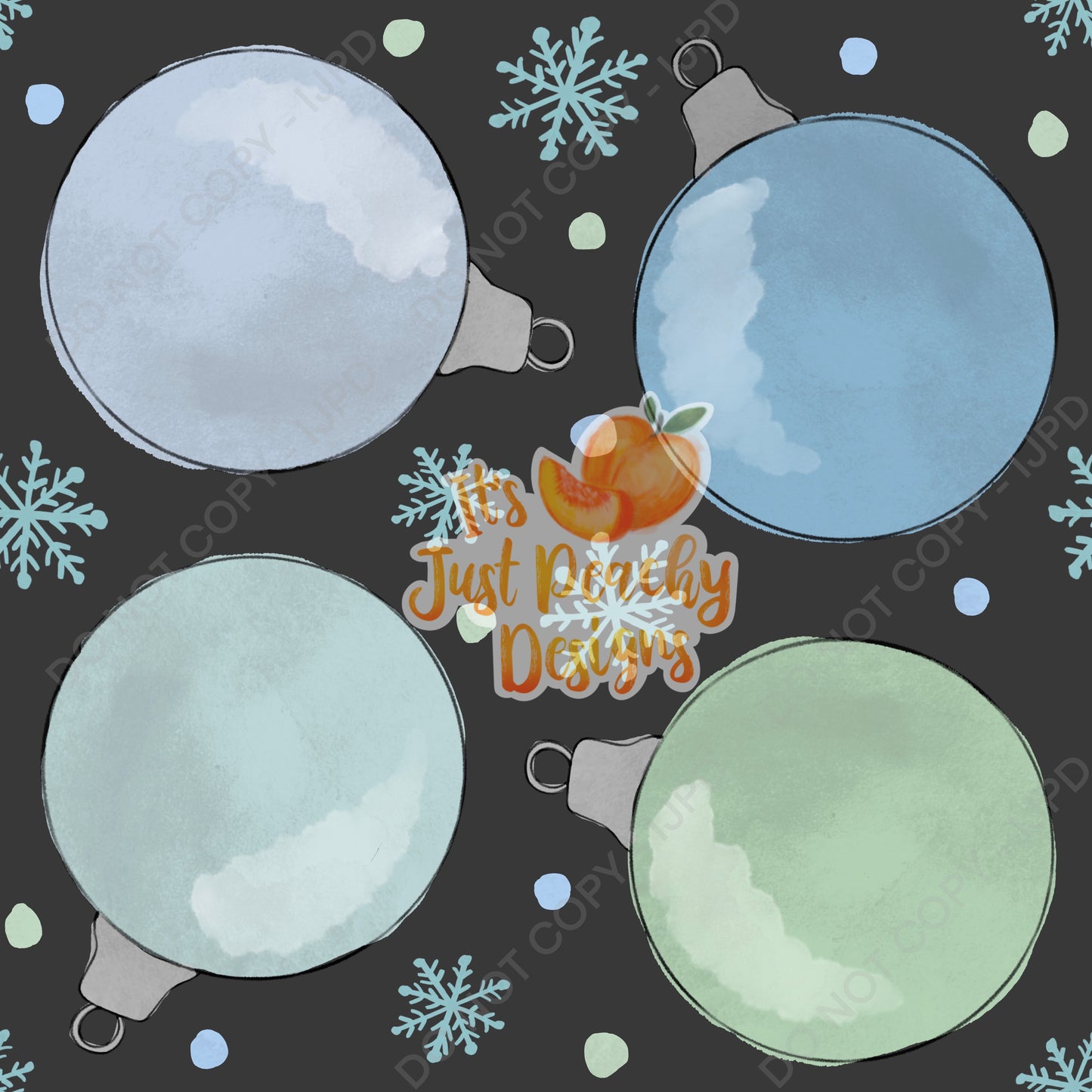 Watercolor Ornaments- Multiple Color Options