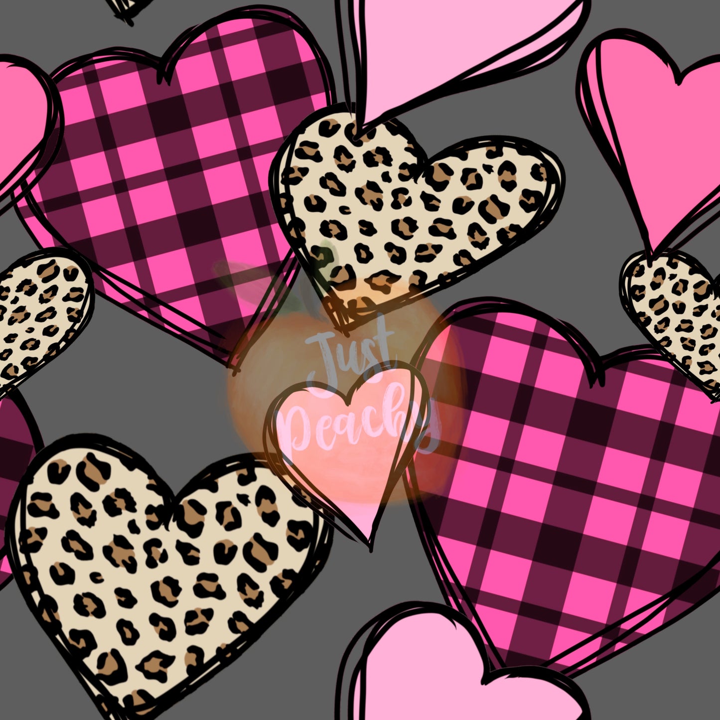 Plaid Leopard Hearts - Multiple Colors