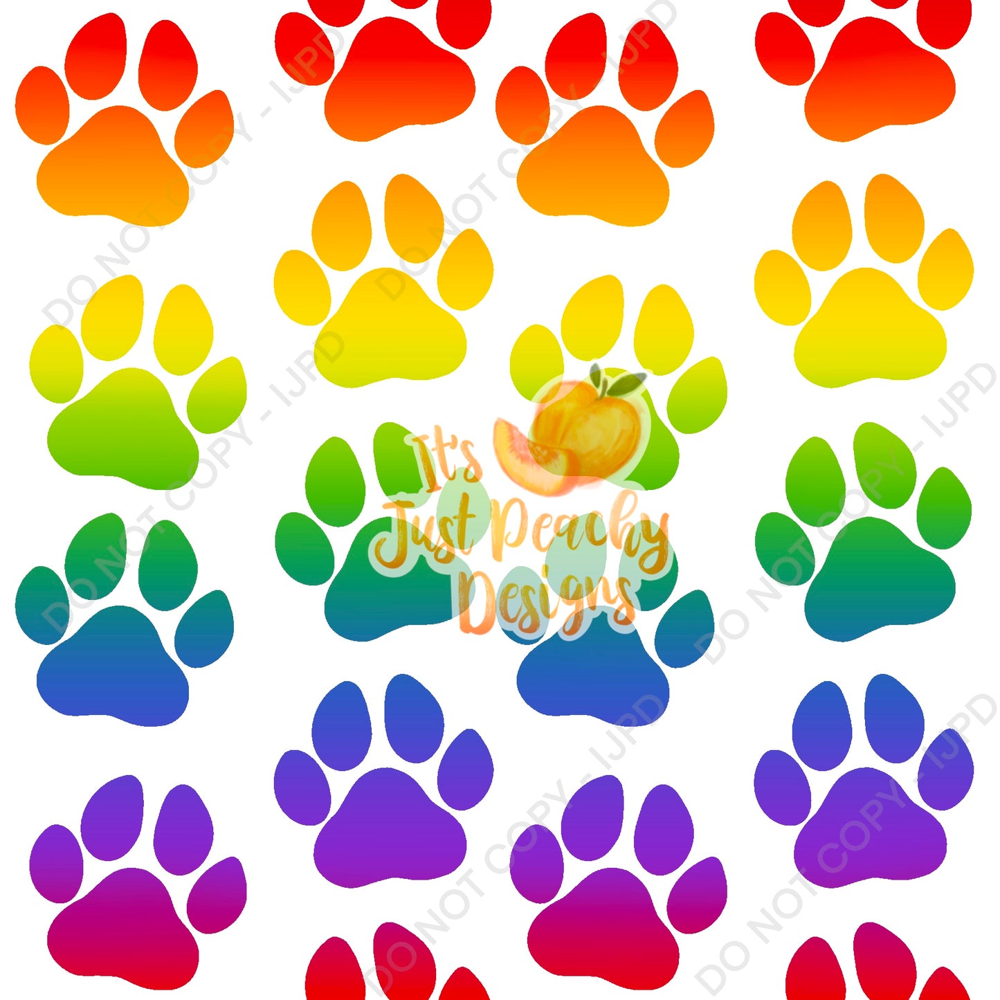 Rainbow Paw Prints - Multiple Variations