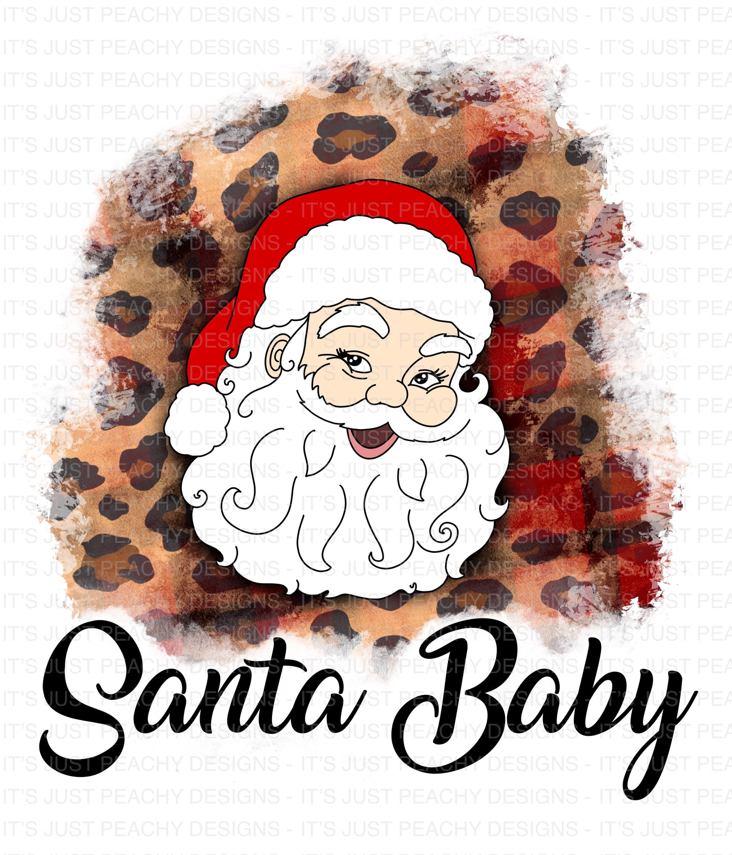 Multicultural Plaid Leopard Santa Baby PNG - Multiple Variations