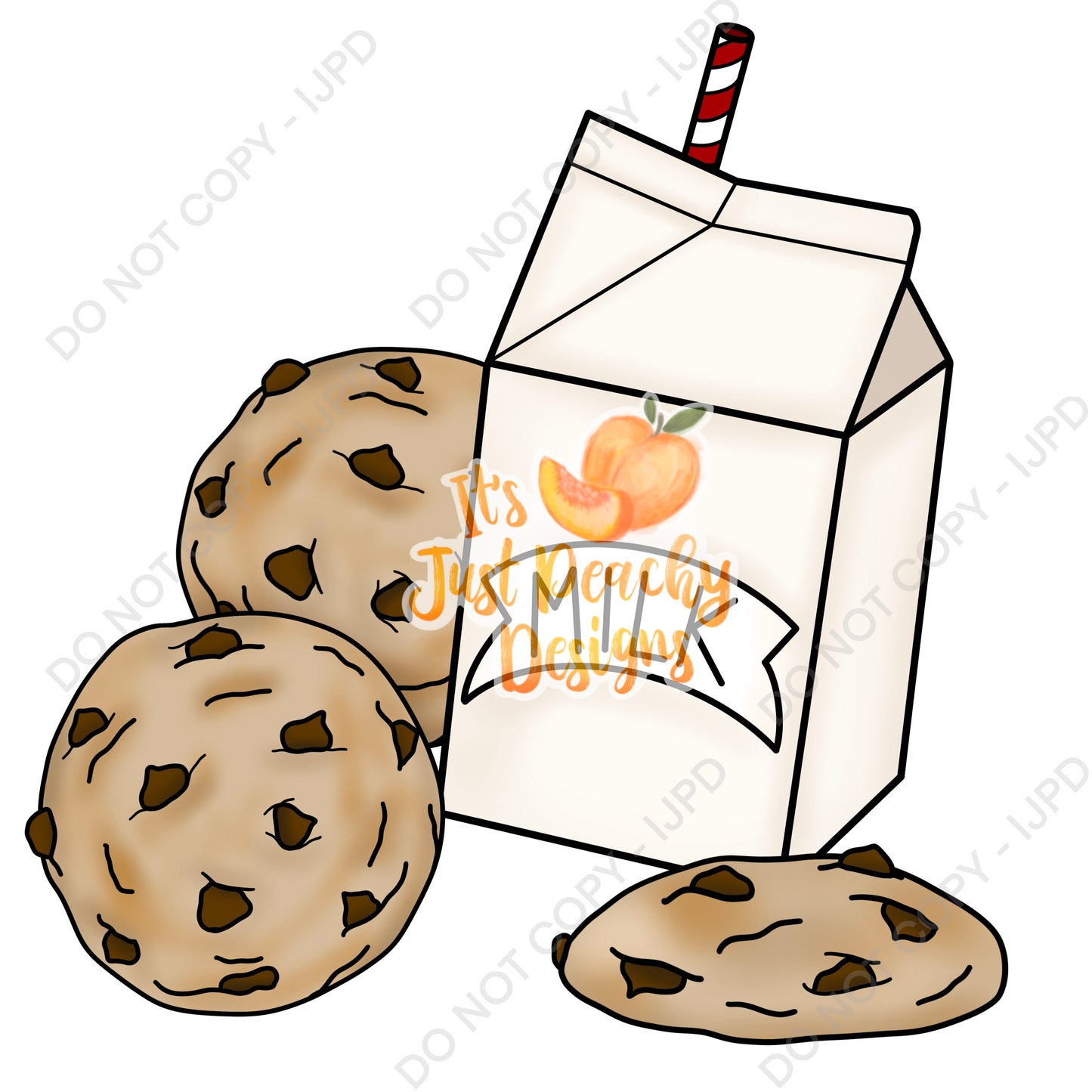 Milk and Cookies PNG - Multiple Colors