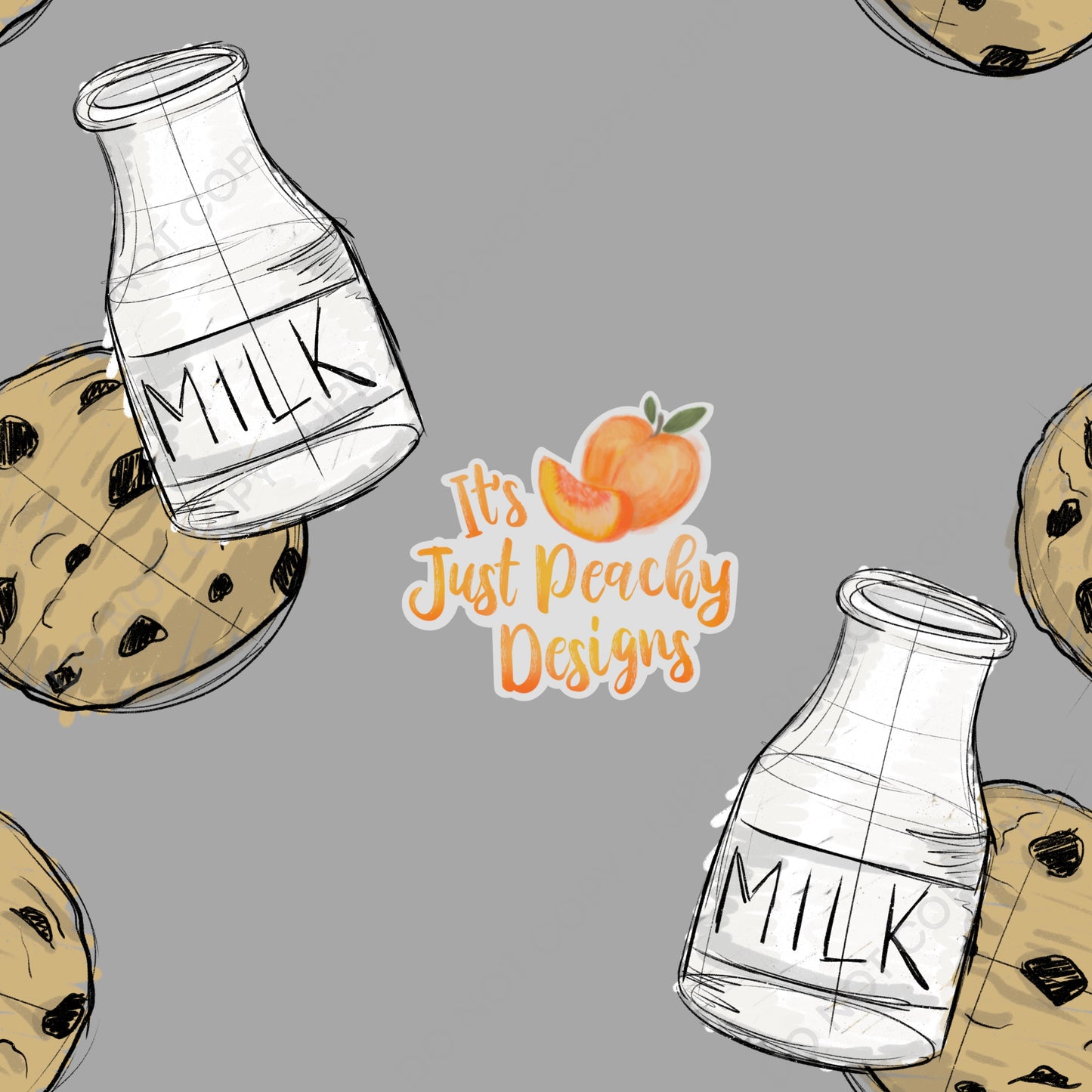 Add A Name File - Sketchy Milk and Cookies - Multiple Colors