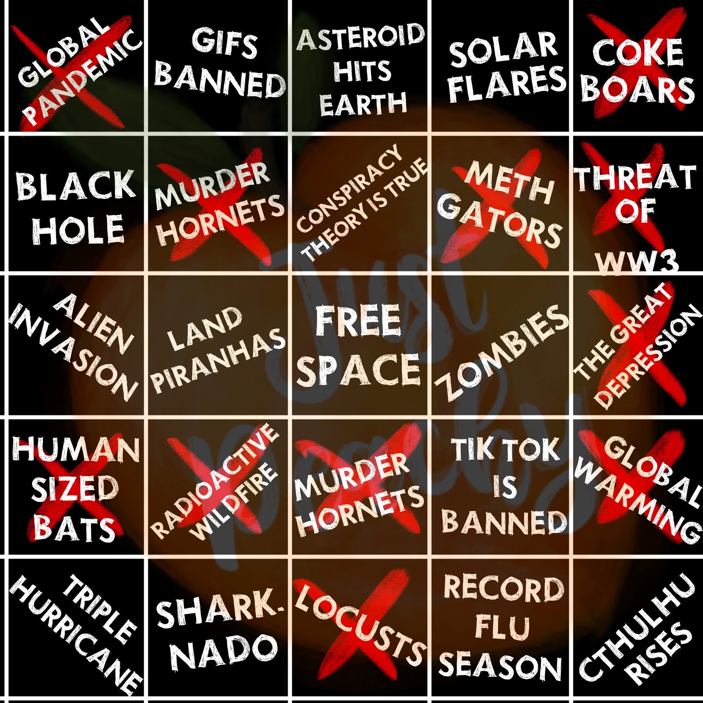 Apocalypse Bingo - Multiple Colors