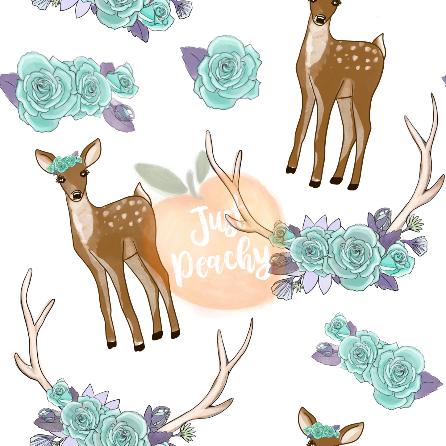 Winter Roses Deer - Multiple Colors