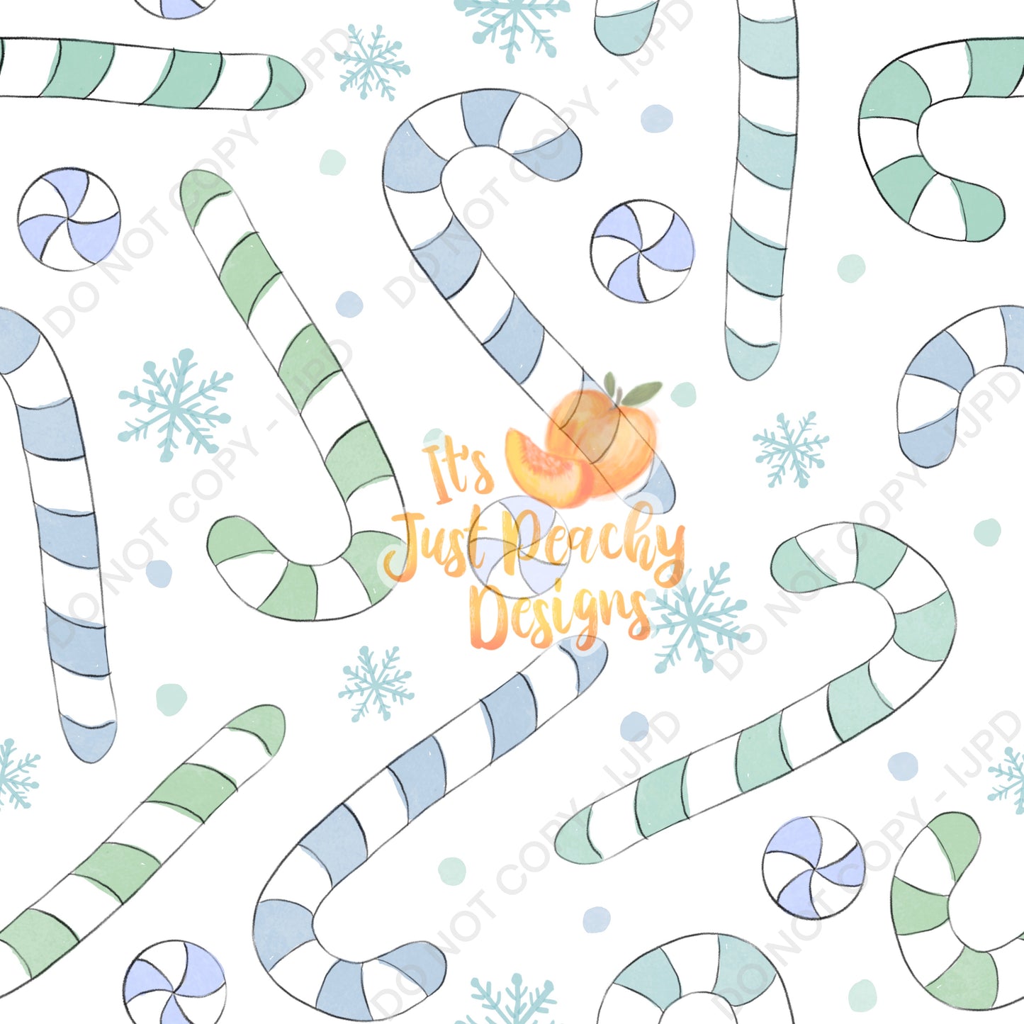 Watercolor Candy Canes - Multiple Color Options