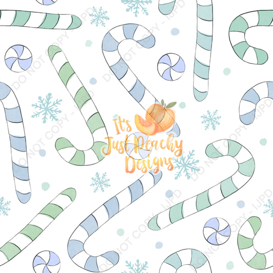 Watercolor Candy Canes - Multiple Color Options