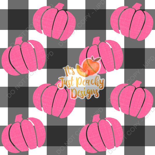 Pink Plaid Pumpkins